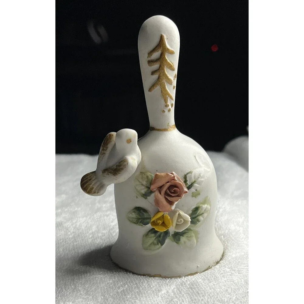 Ceramic Bell Bird Figurine Used 1980s